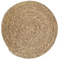Macosa Home Platzset 4 Stk. Stroh rund Braun Naturfarben Platzmatten Strohmatte, (Platzdeckchen Tischmatte, 40 cm rund Dekotischmatte), modern boho Tischset Tisch-Untersetzer Teller-Unterlage