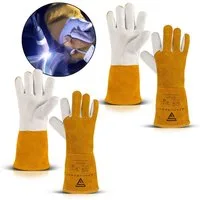 STAHLWERK Arbeitshandschuhe Schweißerhandschuhe Schutzhandschuhe 2er Set (Set, 2-St., Set) feuerbeständig, hitze- und feuerbeständig