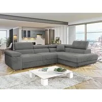 MIRJAN24 Ecksofa Torezio, mit Bettkasten und Schlaffunktion, Einstellbare Kopfstützen, 274x203x70-90 cm