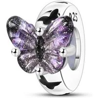 PANDACHARMS Bead Pinker Schmetterling Zwischenelement Stopper Charm, 925er Silber