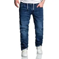 REPUBLIX Gerade Jeans SID Herren Sweathose in Stretch Denim Basic Jeans Kordel
