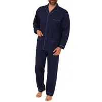 Normann Pyjama Klassischer Herren Pyjama gewebt mit durchknöpfbarem Oberteil