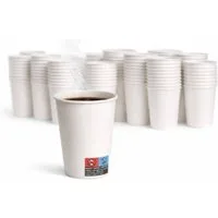 PACKEO Coffee-to-go-Becher Kaffeebecher To Go 200 ml (8 oz), Pappbecher für Heißgetränke, 200-tlg., weiss