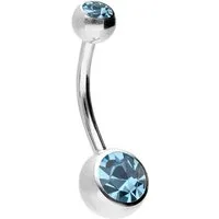 PIERCINGLINE Bauchnabelpiercing Chirurgenstahl Bananabell ZWEI KRISTALLE (Bananabells, 1-tlg)