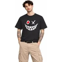 Banco T-Shirt Herren Scary Smiley Print Klassik (Einzelartikel) Herren Shirt Smiley Print Baumwolle Rundhals Kurzarm Oberteil Modisch