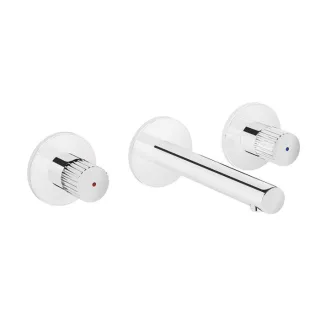 VitrA Origin Fertigmontageset A42582 Unterputz-Waschtisch-Zweigriffarmatur, Ausladung 150-180mm, 2 Griffe, chrom