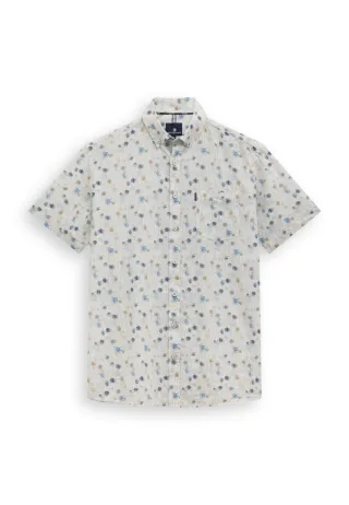 State of Art - Kurzarm-Hemd mit Print blau - Gr. - 3XL