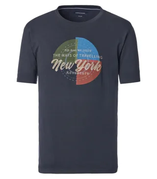 CASAMODA - T-Shirt mit Frontprint blau - Gr. - L