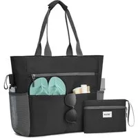 G4Free Strandtasche Strandtasche wasserdichte Handtasche sanddichte Freizeittasche, Tragetasche groß Reisetaschen faltbar für Frauen Praktische Aufteilung