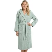Laynenburg Damenbademantel Bademantel Damen mit Kapuze aus 100% Baumwolle Frottee, mit Gürtel, aufgesetzten Taschen, Waden-lang für Spa, Sauna, S-XXXL