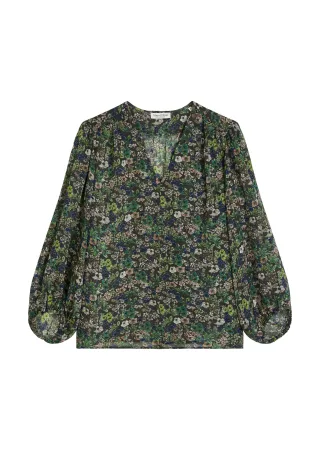 Marc OPolo Casual - Print-Bluse relaxed Medium Brown - Gr. - 36