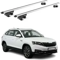 OMAC Dachträger Grundtäger für Skoda Kamiq 2019-2025 90kg Aluminium Silber 2 tlg ABE (2-St), Wasserbeständig,Abnehmbar,Multifunktional,Leichtgewichtig