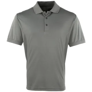 Premier Mens Coolchecker Pique Kurzarm-Polo T-Shirt (dunkelgrau)