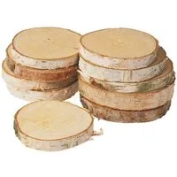 matches21 HOME & HOBBY Bastelnaturmaterial Birkenholz Baumscheiben 10er Ø 10-12 cm, (10-tlg), nachhaltige EU Birkenscheiben für Basteln Dekorieren Tischdeko