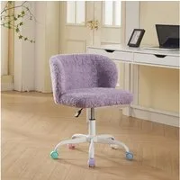 BBWL Drehstuhl Faux Rabbit Fur mit Höhenverstellung, Leise Rollen, Weich Gepolstert, Schreibtischstuhl, Flauschiger Drehstuhl ür Zimmer, Studium