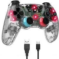 KINSI Wireless Controller für Switch - Bluetooth Gamepad mit Vibration Gaming-Controller (Gyro-Sensor & 7-Farben LED,Kompatibel mit Switch)
