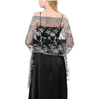 Zaewry Modeschal Schals und Tücher für Abendkleider – Elegante, transparente Damen, Jahre mit Blumenmuster, ideal für Hochzeiten