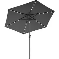 SONGMICS Sonnenschirm, ∅270cm,mit LED-Solar-Beleuchtung,UPF50+,ohne Ständer