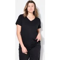 Studio Untold T-Shirt T-Shirt Wide Classic Fit V-Ausschnitt Halbarm