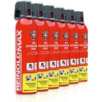 Xenotec Feuerlöschspray XENOTEC Premium Feuerlöschspray– REINOLDMAX– ohne Wandhalter, Dauerdruck, Wasser, Löschschaum AFFF 1 %, N2, (6-St) Auto, Wohnung, Wohnmobil, Garten, Grill