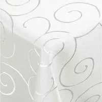 DecoHomeTextil Heimtextilmanufaktur Tischdecke Kringel Circle Tafeldecke Ornamente Damast Tischdecke