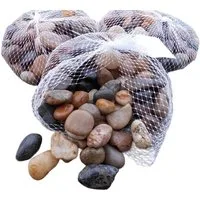 Deko-Impression Dekosteine 3 Kilo Flusssteine Dekosteine Zierkies Flusskiesel braun-bunt 1-2 cm, (3-St)