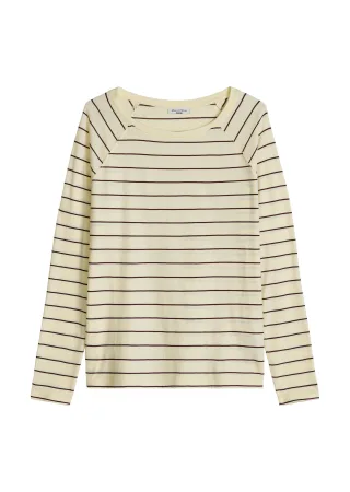 Marc OPolo DENIM - Gestreiftes Longsleeve relaxed Light Yellow - Gr. - M