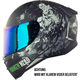Broken Head (A-Minus-Ware) Integralhelm Fullgas Viking V2 Pro Schwarz Matt Mit Klarem Visier