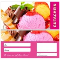 LYSCO Geschenkkarte Geschenkgutscheine Eiscremé Eis Eiswaffel, Schokoeiscremé Fruchteiscremé Milcheiscremé