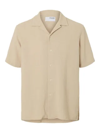 Selected - Kurzarmhemd - Slhrelax-Sal beige - Gr. - XL