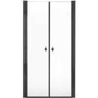 HOME DELUXE Dusch-Pendeltür LAVEA Klarglas Schwarz - Größenauswahl, 80x195 cm, Einscheibensicherheitsglas, mit Verstellbereich, Nischentür, Duschabtrennung, Dusche