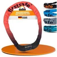 firstsafe Kettenschloss Fahrradschloss mit Zahlencode 100 cm