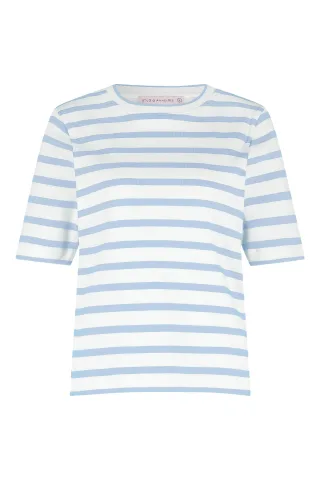 Studio Anneloes - Annika stripe t-shirt off white/pastel blue - Gr. - XS
