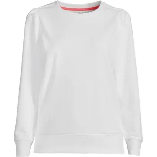 Sweatshirt SERIOUS SWEATS mit Puffärmeln für Damen, Damen, size: regular, Weiß, Baumwoll-Mischung/Polyester-Mischung, by Lands' End