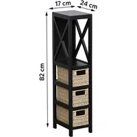 TENDANCE Badkommode Regal Korbregal Korbkommode Badregal Holz Landhaus Kommode