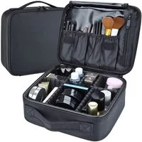 soulima Kosmetiktasche Organizer Kosmetikbox Reisetasche (Spar-Set, schützend), mit doppelseitigem Reißverschluss und Tragegriff