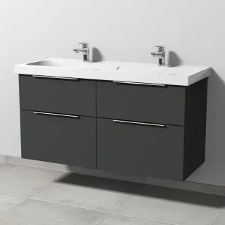 Sanipa 3way Waschtischunterbau zu Geberit iCon Light Waschtisch mit 4 Auszügen, Graphit-Matt UP5761B
