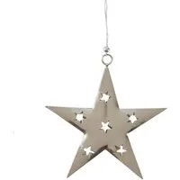 Marrakesch Orient & Mediterran Interior Fensterdekoration Weihnachtsanhänger Stern handgefertigt aus Metall in Silber 10 cm, Handarbeit