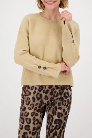 monari - Langarm-Pullover mit Knopfdetail cinnamon - Gr. - 38