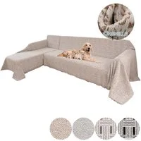 BTTO Ecksofahusse Sofadecke Chenille L Form,Sofa Überzug Überwurfdecke mit Geometrisch, 1/2 Stück,Tagesdecke 