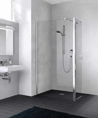 Kermi Walk-In Liga T1L 0800x2000, silber mattglanz, ESG klar, LIT1L080201AK LIT1L080201AK