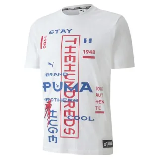Puma x Die Hunderte weißen regulären Fit-Baumwoll-T-Shirt 596750 52