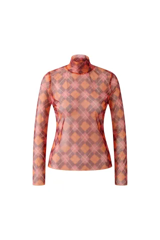 Oui - Langarmshirt dk red red - Gr. - 38
