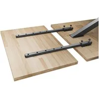 Prima-Online Möbelbeschlag Tischverlängerung Metall 2er Set Ansteckbeschlag 70 cm, schwarz