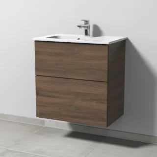 Sanipa 3way Waschtischunterbau zu Duravit ME by Starck Waschtisch mit 2 Auszügen, Eiche-Arizona SM72280