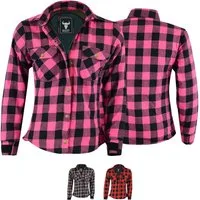 BULLDT Motorradjacke BLD1200 (mit 4 CE-Protektoren) Damen Motorradhemd Lumberjack Hemd Futter aus Aramid-Kevlar-Fasern