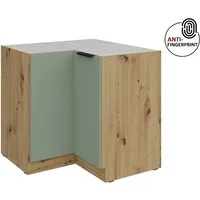 Küchen-Preisbombe Eckunterschrank 90x90 cm Küche ARIA Aquamarin ultra matt Anti Fingerprint Küchenzeile