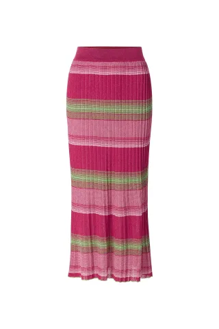 Rich & Royal - Skirt striped raspberry pink - Gr. - S