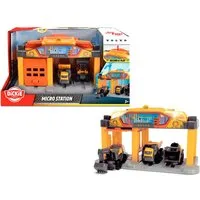 Dickie Toys Spiel-Gebäude Micro Construction Station, inklusive 3 Volvo Baustellenfahrzeuge, mit Licht und Sound