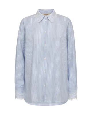 MOS MOSH - MMElinda Stripe Lace Shirt brunnera blue - Gr. - XS